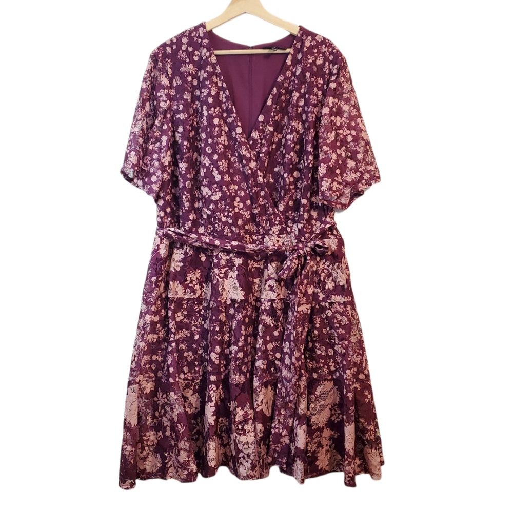 Lane Bryant 24 Plus Size Floral Lace Dress